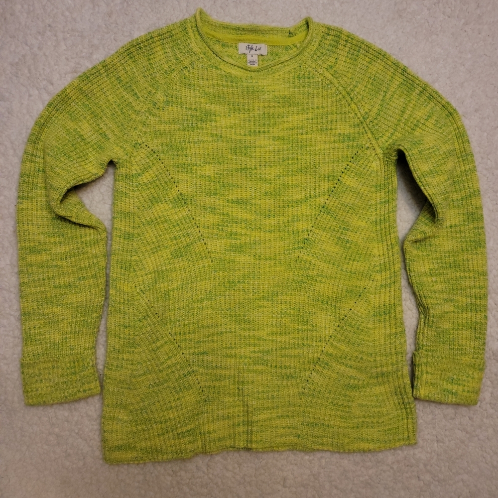 Style & Co. Lime Green Knit Top Size M